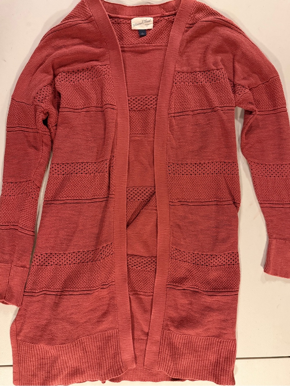 Universal Thread Coral Open-Front Knit Cardigan